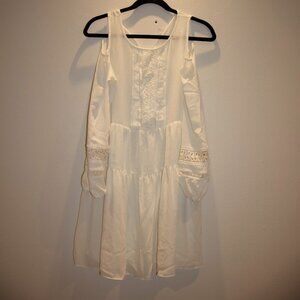 Bar III White Boho Dress: Size XS